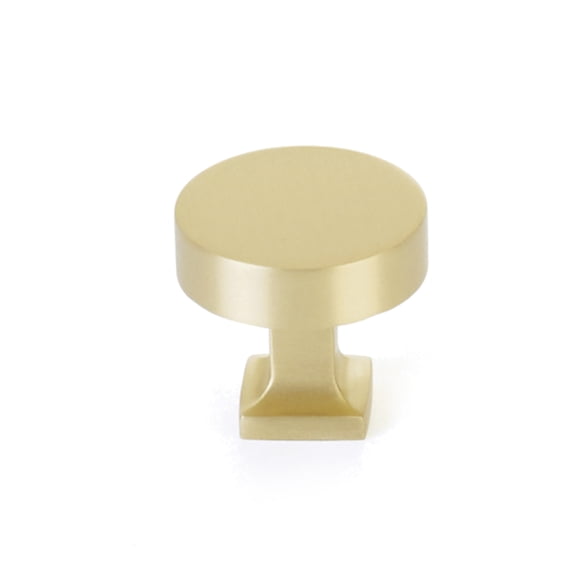 Schaub And Company 469-SB Haniburton 1-1/4" Flat Disc Round Solid Brass Luxury Cabinet