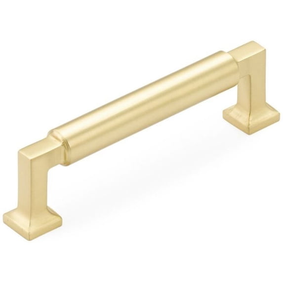 Schaub And Company 474-SB Haniburton 4" Center To Center Luxury Modern Solid Brass Barrel