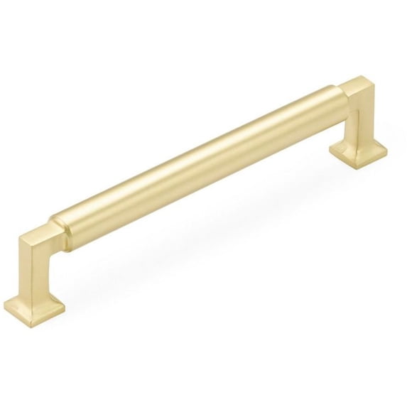 Schaub And Company 476-SB Haniburton 6" Center To Center Urban Modern Solid Brass Luxury