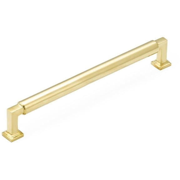 Schaub And Company 478-UNBR Haniburton 8" Center To Center Urban Modern Solid Brass Barrel