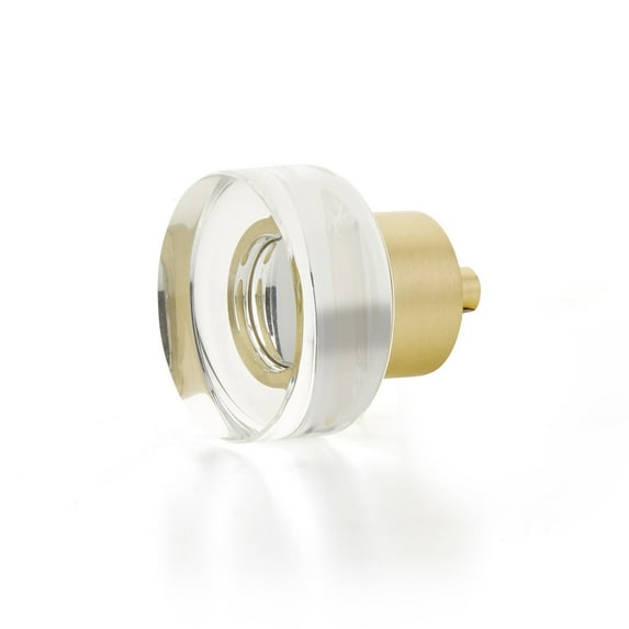 Schaub And Company 56 City Lights 1-3/8" Round Disc Glass And Solid Brass Luxury Cabinet /