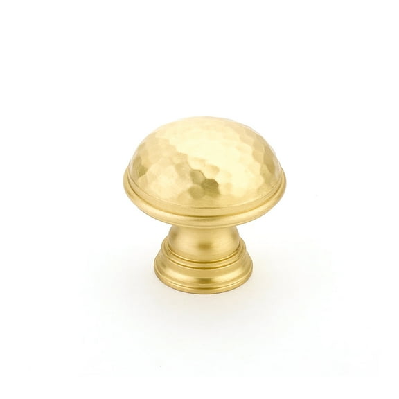Schaub And Company 570 Atherton 1-1/4" Solid Brass Hammered Texture Round Cabinet Knob -