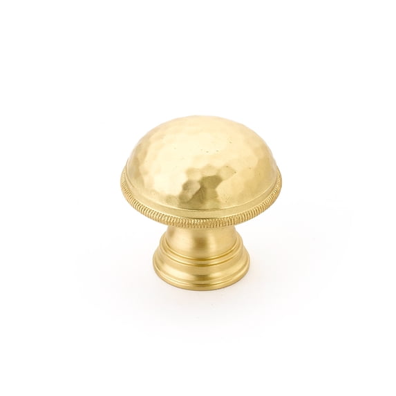 Schaub And Company 571-SB Atherton 1-1/4" Solid Brass Hammered Texture Round Cabinet Knob