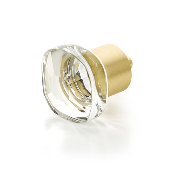 Schaub And Company 61-SB City Lights 1-1/4" Soft Edge Square Luxury Solid Brass And Glass