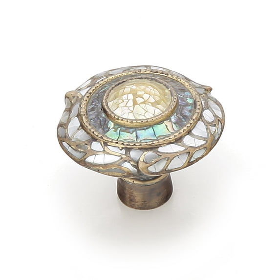 Schaub And Company 651-AD Fair Isle 1-1/2" Luxury Designer Round Solid Brass Cabinet Knob