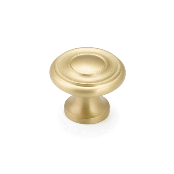 Schaub And Company 703 Baroque 1-1/4" Traditional Round Ringed Luxury Solid Brass Mushroom