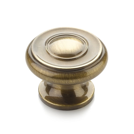 Schaub And Company 704-AB Baroque 1-1/2" Traditional Round Ringed Solid Brass Luxury