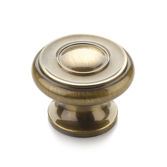 Schaub And Company 704-AB Baroque 1-1/2" Traditional Round Ringed Solid Brass Luxury