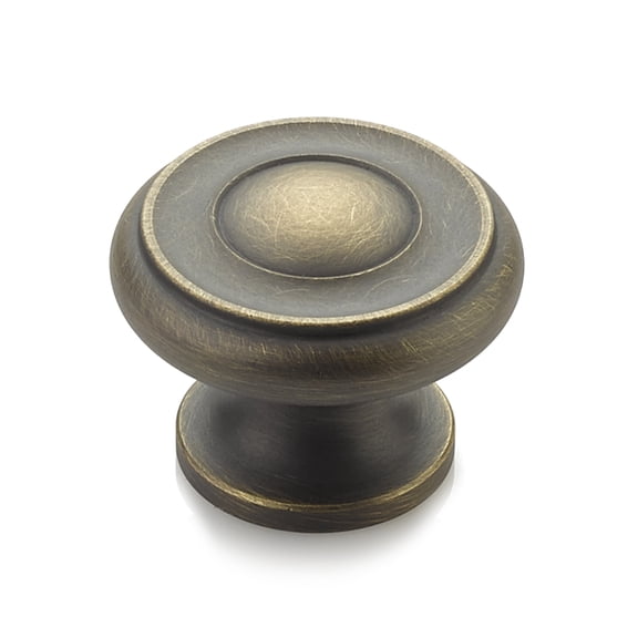 Schaub And Company 704 Baroque 1-1/2" Traditional Round Ringed Solid Brass Luxury Cabinet