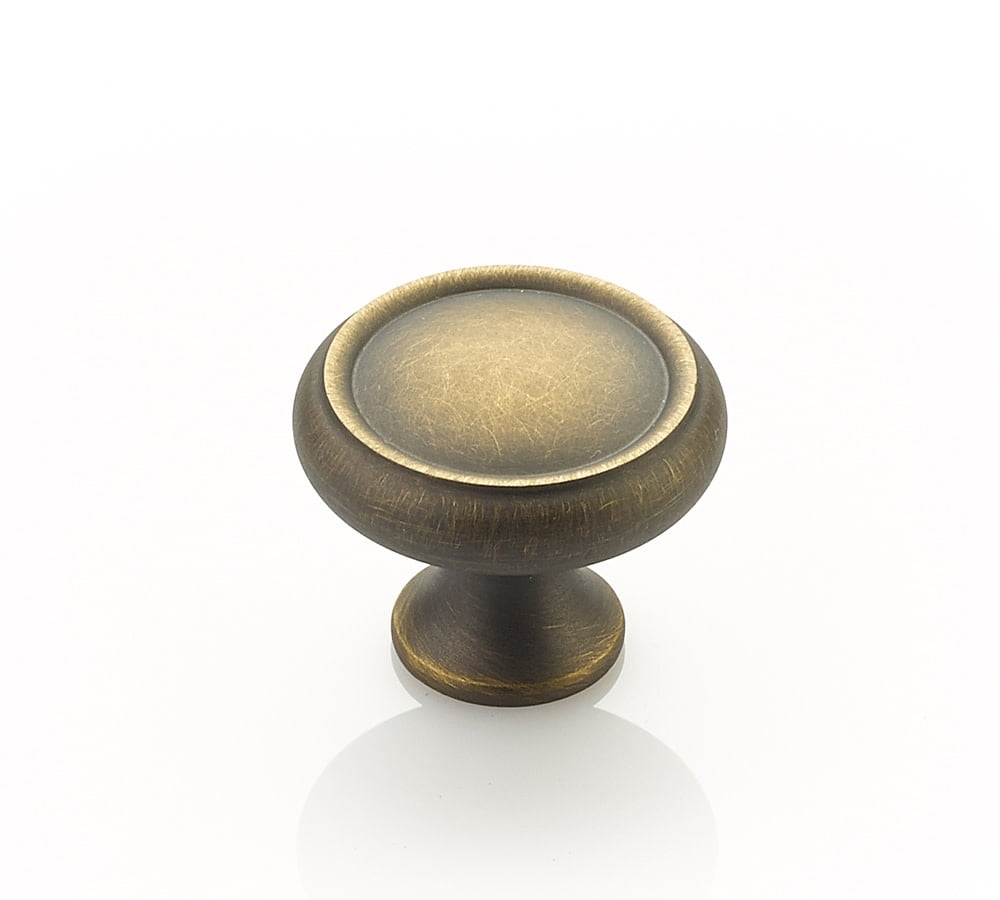 Schaub And Company 711-ALB Baroque 1-1/4" Solid Brass Traditional Mushroom Ringed Cabinet