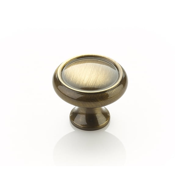 Schaub And Company 711-AB Baroque 1-1/4" Solid Brass Traditional Mushroom Ringed Cabinet