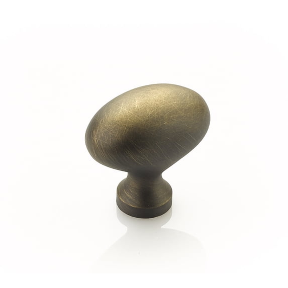 Schaub And Company 719-ALB Baroque 1-3/8" Solid Brass Traditional Egg / Oval Cabinet Knob