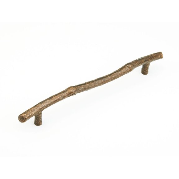 Schaub And Company 785 Mountain 12" Center To Center Rustic Lodge Branch Twig Solid Bronze