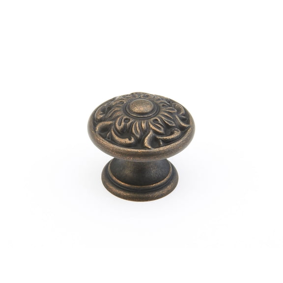 Schaub And Company 870-ABZ Corinthian 1-3/8" Traditional Decorative Round Floral Etched