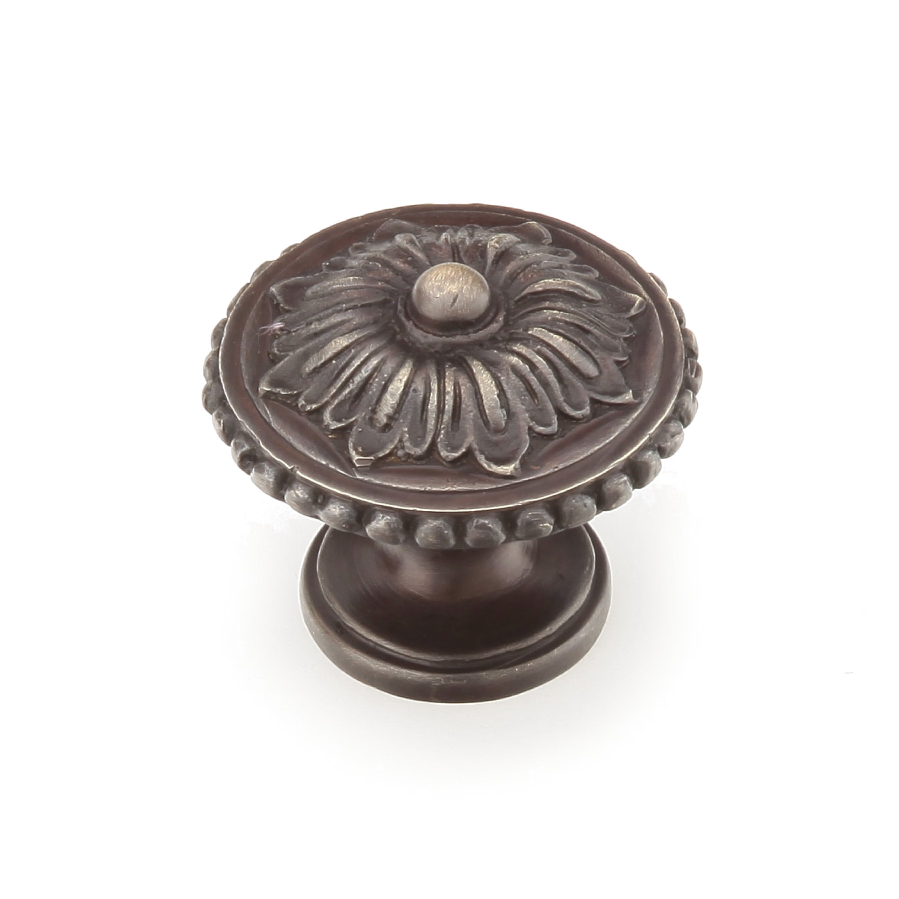 Schaub And Company 930-DAB Sonata 1-1/4" Floral Round Solid Brass Sunflower Mushroom