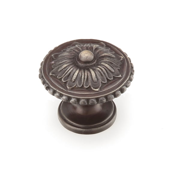 Schaub And Company 930-DAB Sonata 1-1/4" Floral Round Solid Brass Sunflower Mushroom