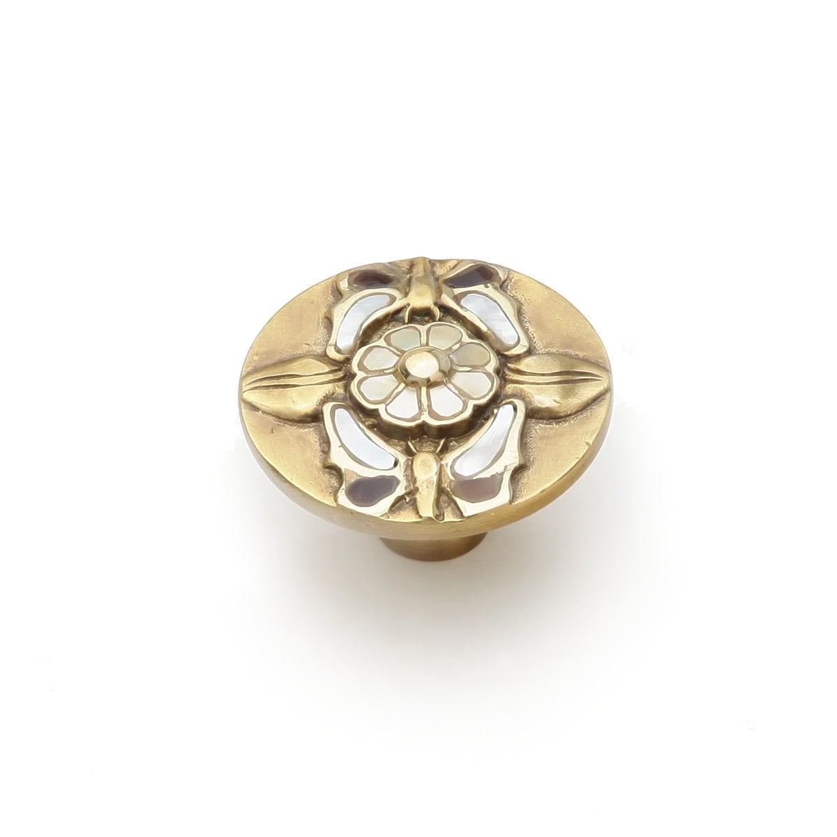 Schaub And Company 954K Heirloom Treasures 1-1/2" Round Flower Solid Brass Luxury Cabinet