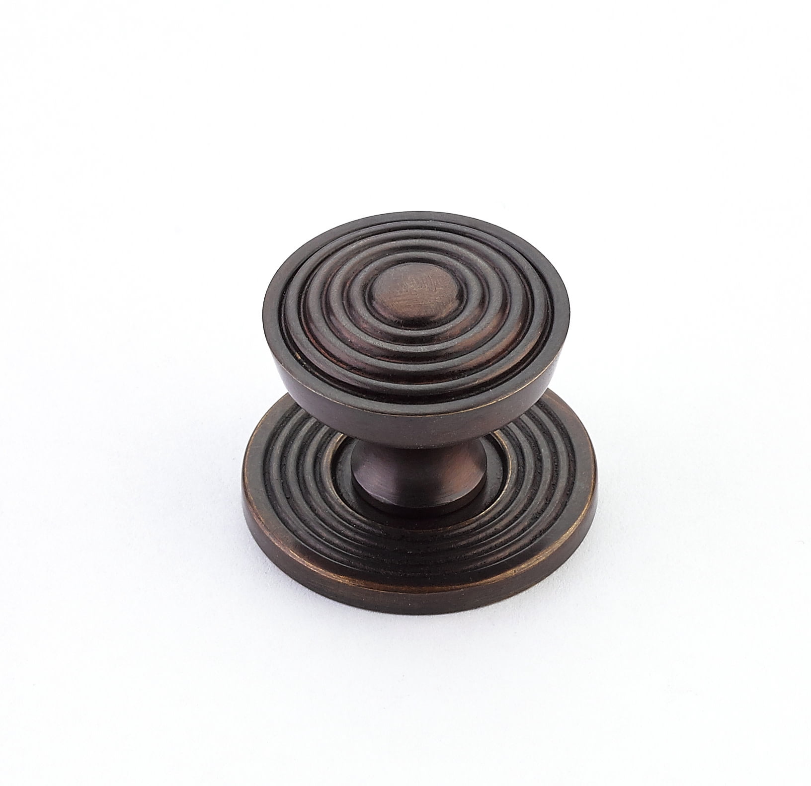 Schaub And Company 967M-DAB Sonata 1-1/8" Luxury Designer Ringed Round Solid Brass Cabinet