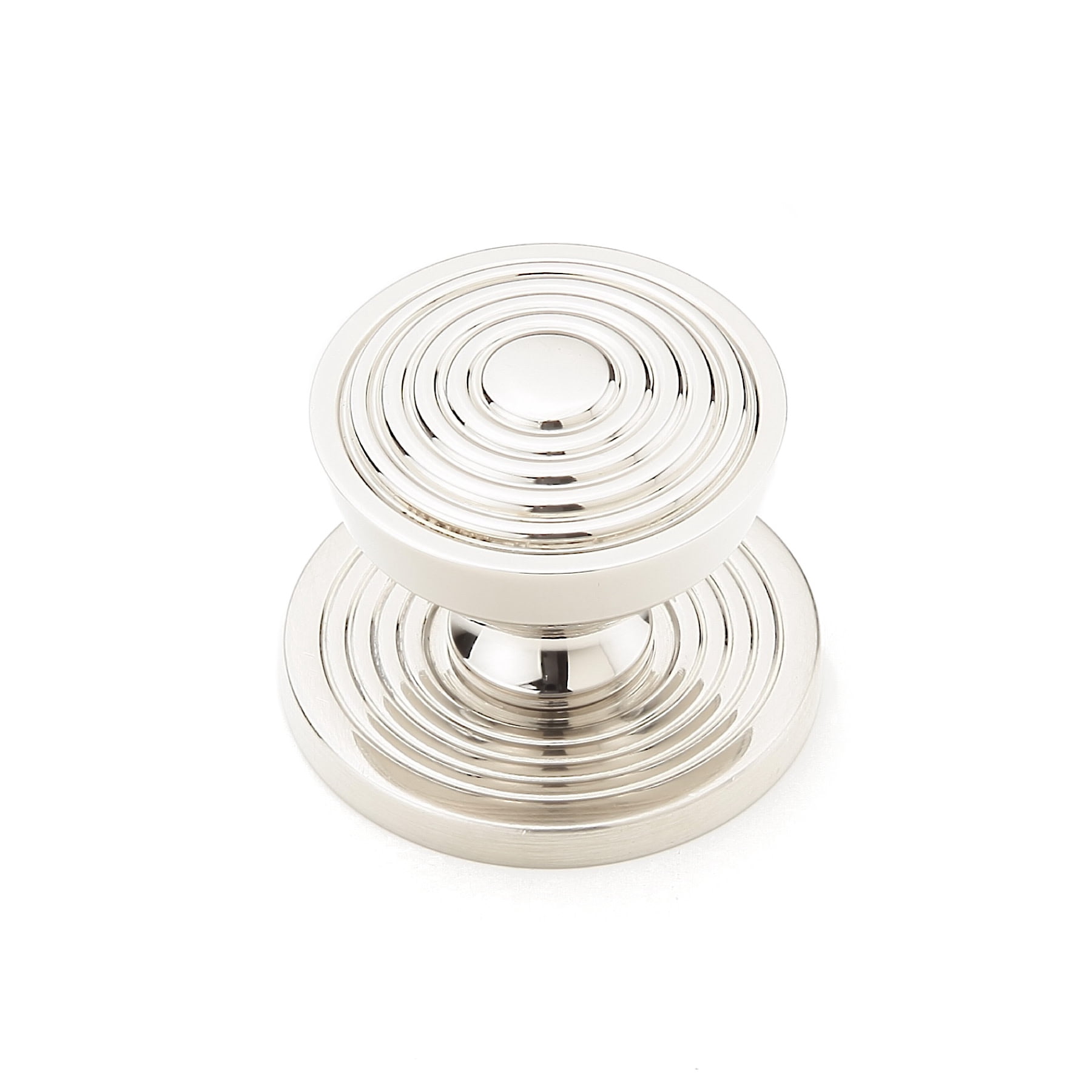 Schaub And Company 967M-PN Sonata 1-1/8" Luxury Designer Ringed Round Solid Brass Cabinet
