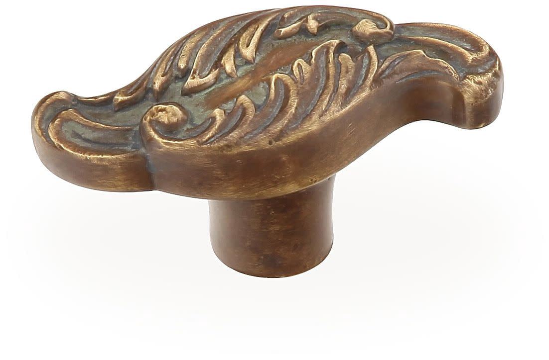 Schaub And Company 996-MBR Cantata 2" Solid Brass Designer Classical Venetian Leaf Cabinet
