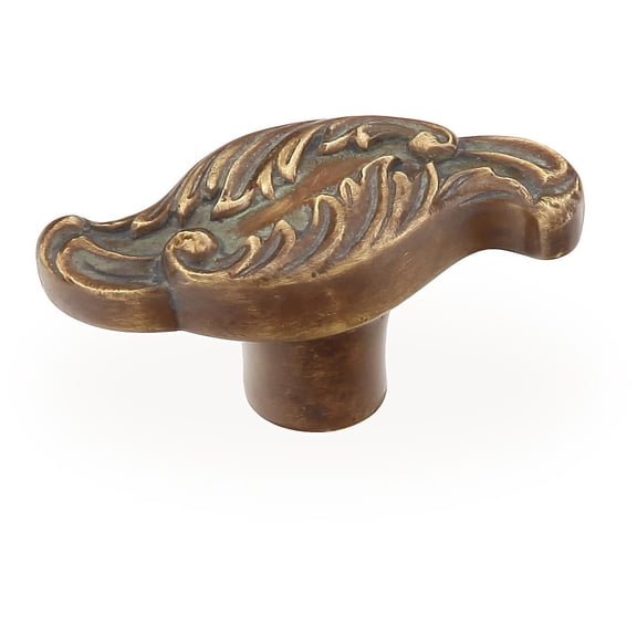Schaub And Company 996-MBR Cantata 2" Solid Brass Designer Classical Venetian Leaf Cabinet