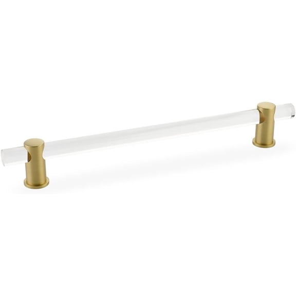Schaub Lumiere Collection 8 in. (203mm) Adjustable Clear Acrylic Pull, Satin Brass - 408-SB