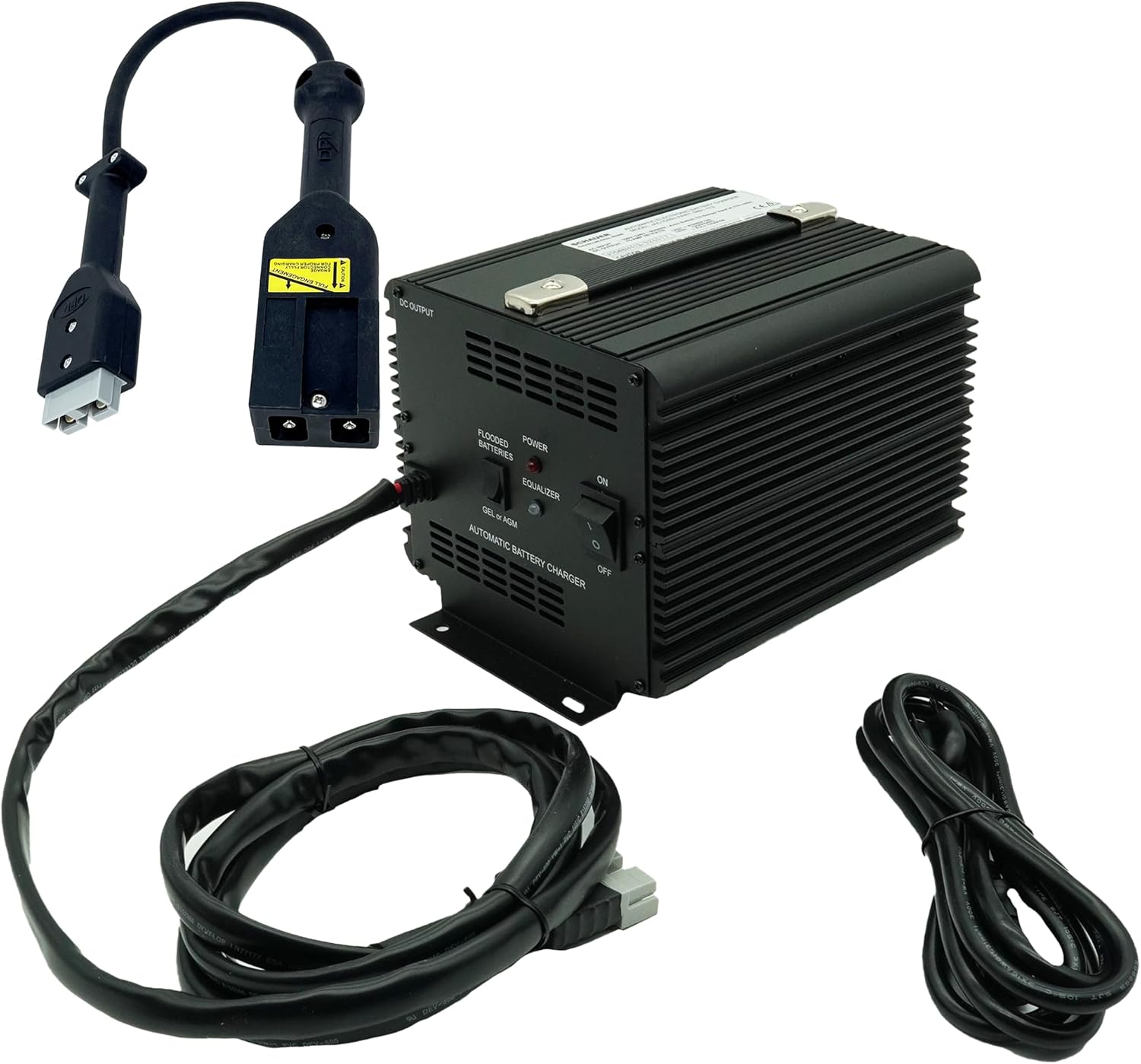 Schauer JAC1548H 48V 15A Automatic Battery Charger with Float Mode + EZGO Notch Plug Adapter / SB50  Golf Cart, Lead Acid, AGM & Gel Batteries