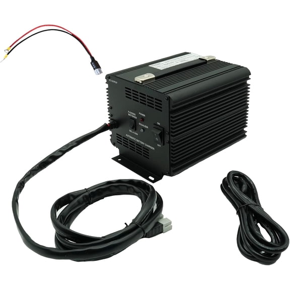 Schauer JAC1548H 48V 15A Automatic Battery Charger with Float Mode + SB50 Ring Terminal Adapter (3/8) Universal, Lead Acid, AGM & Gel Batteries