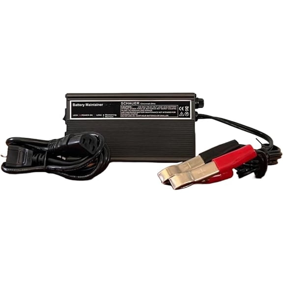 Schauer SBC0336MTR 36V 3A Smart Battery Maintainer with Automatic Float Mode Lead Acid, AGM & Gel Compatible Industrial-Grade, LED Indicator