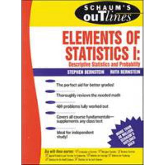 Pre-Owned Schaum's Outline of Elements of Statistics I: Descriptive Statistics and Probability (Paperback) 0070050236 9780070050235