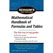 SEYMOUR LIPSCHUTZ; MURRAY R SPIEGEL Schaum's Easy Outline of Mathematical Handbook of Formulas and Tables, Revised Edition (Paperback)