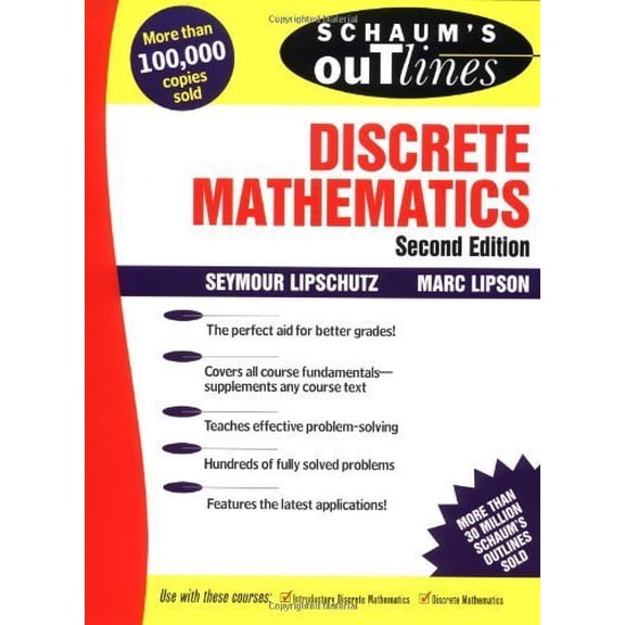Pre-Owned Schaum's Outline of Discrete Mathematics by Seymor Lipschutz and Marc Lipson (Paperback)