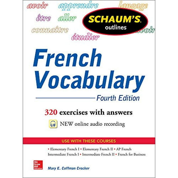 Pre-Owned Schaum's Outline of French Vocabulary (Paperback) 0071828389 9780071828383
