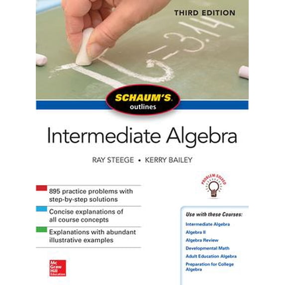 Pre-Owned Schaum's Outline of Intermediate Algebra, Third Edition (Paperback) 1260120740 9781260120745