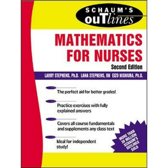 Pre-Owned Schaum's Outline of Mathematics for Nurses: Theory and Problems of Mathematics for Nurses (Paperback) 0071400222 9780071400220