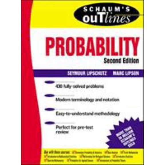 Pre-Owned Schaum's Outline of Theory and Problems of Probability (2nd Edition) (Paperback) 0071352031 9780071352031