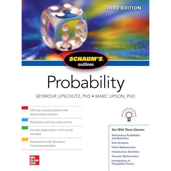 Pre-Owned Schaum's Outline of Probability, Third Edition (Schaum's Outlines), 9781264258840, 1264258844, Paperback, 3 edition