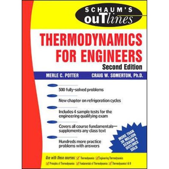 Schaum's Outline of Thermodynamics for Engineers (Paperback) by Dr. Merle Potter, Craig W Somerton