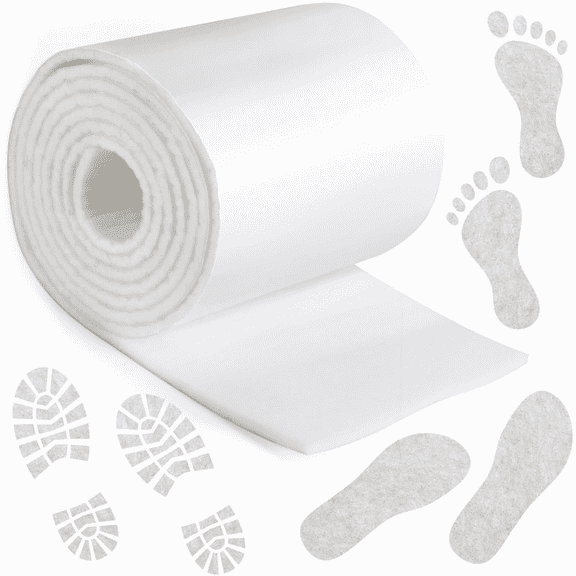 Scheam 1 Roll Adhesive Felt Pads,5.9" x 6.5 Ft Sticky White Felt Roll,Padding Felt Strips,Thick Self Stick Felt Sheets,for Wound Cushioning and Support in Pain Foot