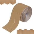 thumbnail image 1 of Scheam 1 Roll Bulletin Board Border,3.9inch x 49.2ft Wavy Corrugated Paper Border,Scalloped Rolled Border Trim,for DIY Crafts Project Classroom Offices Birthday Party Decor (Brown), 1 of 7