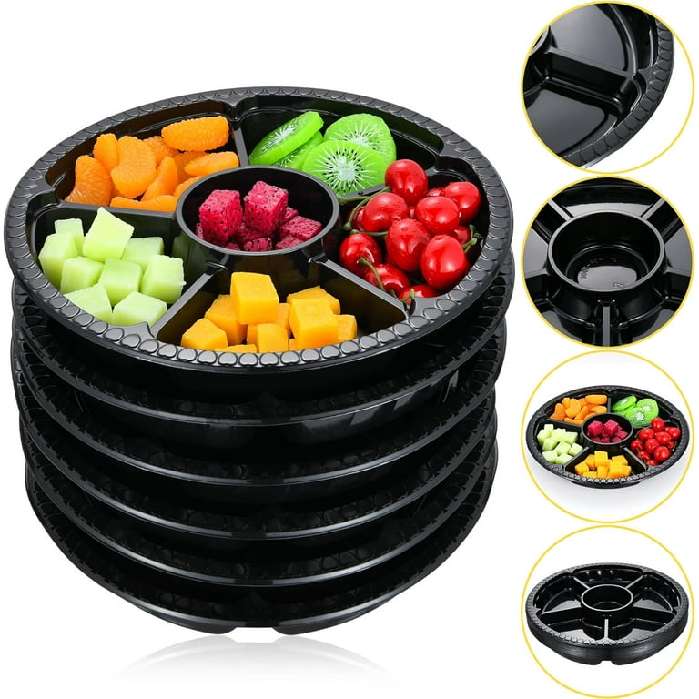 Disposable Plastic Platter Containers Scheam 10 Pcs Round