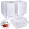 thumbnail image 1 of Scheam 100 Pack 5x5 inch Disposable Transparent Plastic Packaging Box with Cover, Disposable Plastic to Go Boxes Fruit and Vegetable Box,Used to Hold Fruits, Vegetables, Salad, 1 of 9