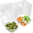 thumbnail image 1 of Scheam 100 Pcs 5 x 5 Inch Transparent Plastic Take out Containers,Disposable Clamshell Dessert Container with Lid, for Salads, Pasta, Sandwiches，Take Out Packaging, 1 of 7
