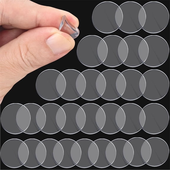 Scheam 100 Pcs Glass Table Top Anti Slip Pads,Clear Silicone Bumpers,Non-Adhesive Glass Table Rubber Grippers,for Tables, Kitchen Cabinets, Laptop (15mm)