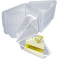thumbnail image 1 of Scheam 100 Pcs Transparent Cake Slice Containers Plastic Containers Out Tray, 5 Inches Clear Plastic Take out Containers for Dessert, Cakes, Cookies, Salads, Pasta, Sandwiches, 1 of 8