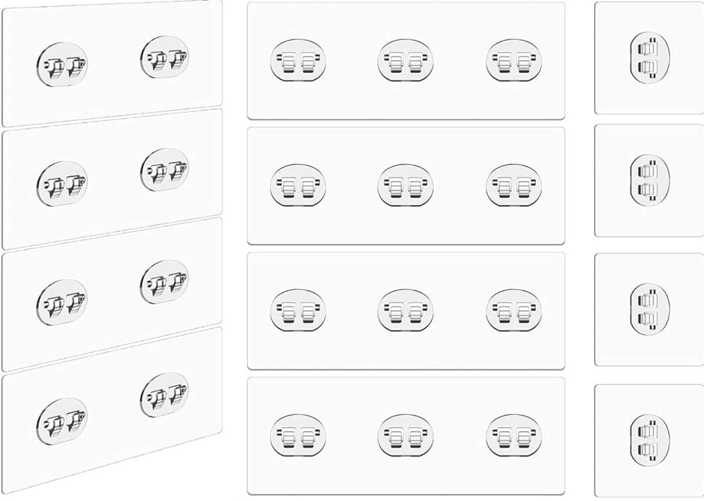 Scheam 12 Pack Shower Caddy Adhesive Replacement, Strong Adhesive Hooks for Shower Caddy, Waterproof Shower Adhesive Strips, No Drilling, for Bathroom Storage Shelves and Kitchen Racks,Clear