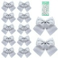 thumbnail image 1 of Scheam 12 Pcs Festival Bowknot Christmas Tree Decorations Silver Mini Christmas Bows Glitter Ribbon Bows Ornaments with Foil Tie for DIY Crafts Gift Wrapping Holiday Wreath Home Decoration, 1 of 6