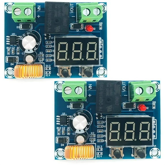 Scheam 12V-36V DC Voltage Protection Module,2 Pcs Digital Low Voltage Protector,Disconnect Switch Cut Off Lithium Battery Over Discharge Protection Module
