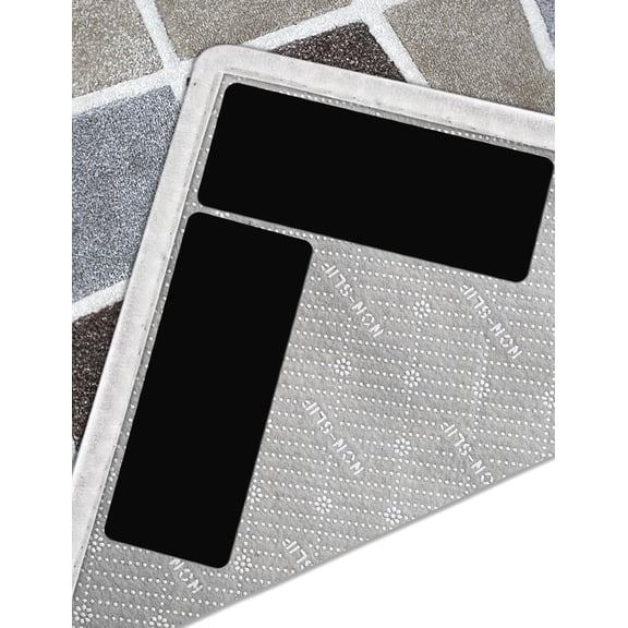Scheam 2 Pcs Two Sided Stickers for Area Rugs 0.98  3.94 inch Non Slip Pads Reusable Under Rug Tape Stickers for Home Office Hardwood Floors Car Foot Mat Fixed