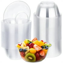 Scheam 20 Pcs Clear Disposable Bowls 10 oz Small Hard Plastic Salad Bowl Crystal Dessert Serving Bowl Ice Cream Soup Fruit Snack Container for Wedding Birthday Party Catering